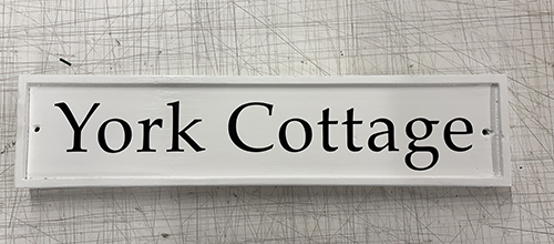 York Cottage nameplate York Cottage nameplate